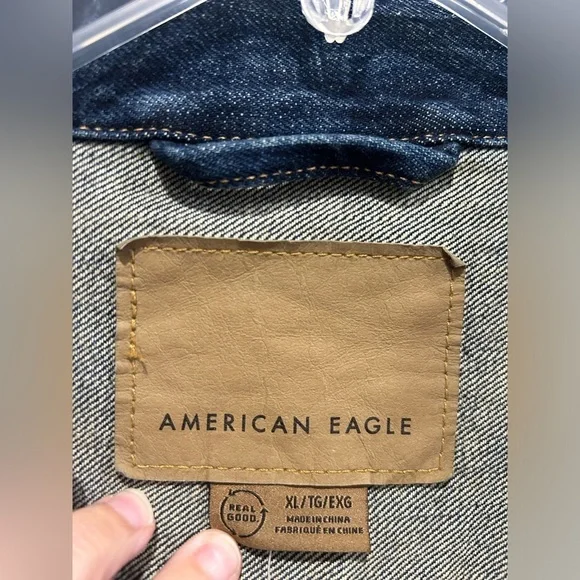 American Eagle AE Men’s XL Denim Trucker Jean Jacket Rancher Jeans Dark Wash NWT - Picture 5 of 13